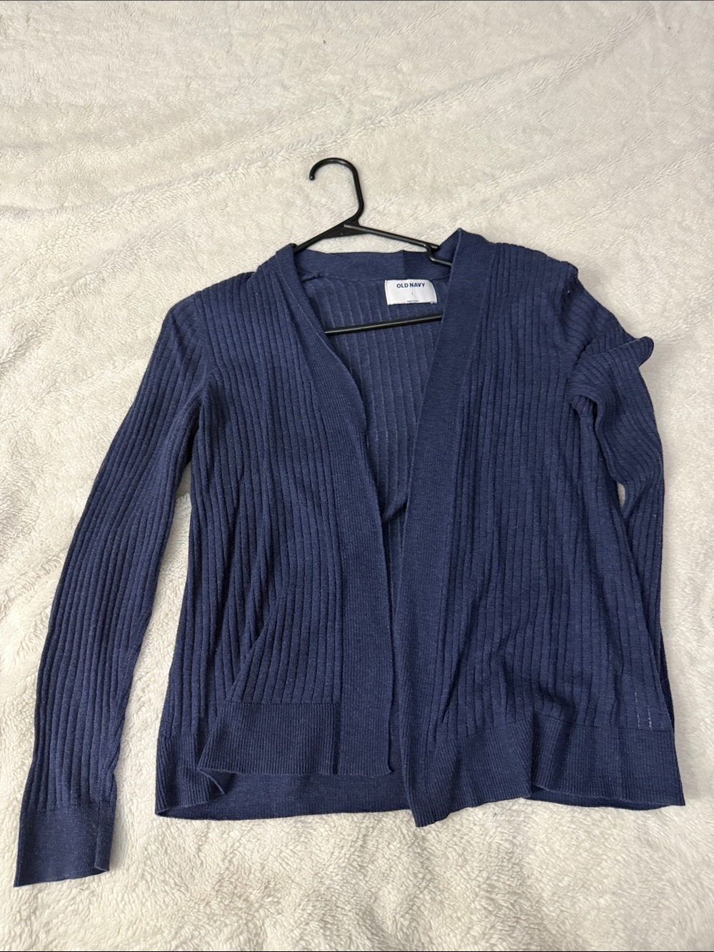 Old Navy Navy Ribbed Open Cardigan